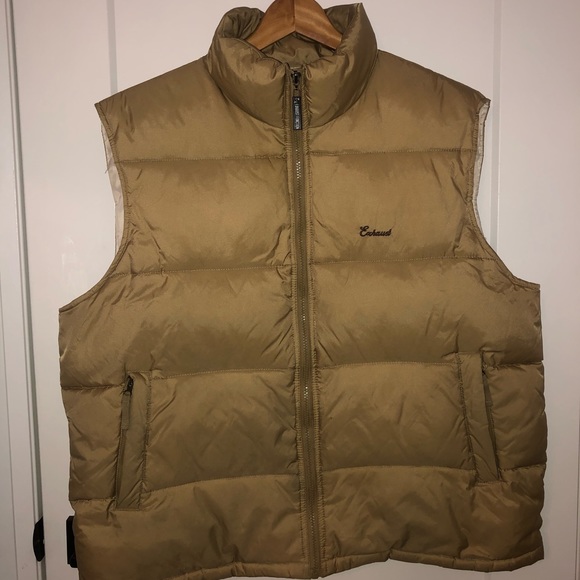 Vintage Y2K Exhaust Function Down-Filled Puffer Vest In Tan - Picture 1 of 6